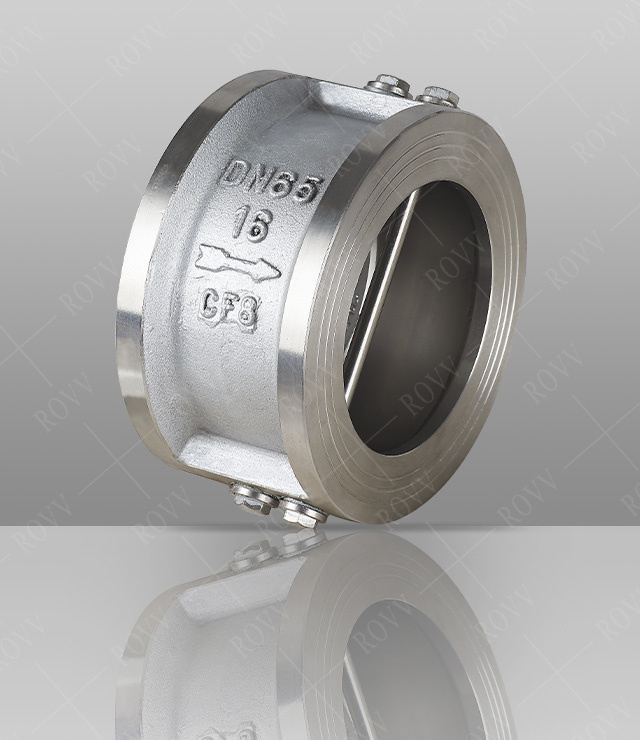 Wafer type butterfly check valve